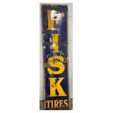Early Porc. Fisk Tires Sign, 24×96in.