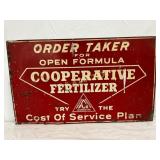 Cooperative Fertilizer Metal Advertising Sign 20×1
