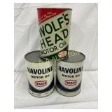 3-NOS Metal Quart Cans: Wolf