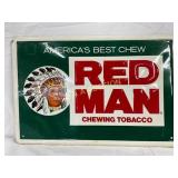 NOS Red Man Tobacco Advertising Sign, 18×12 Inches