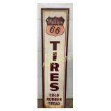 Phillips 66 Vertical Sign with Wooden Frame, 17 x