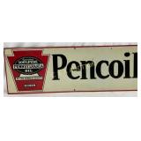 Emb. Pencoil Tin Advertising Sign, 28in x 10in
