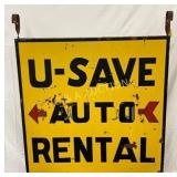 DS U-Save Auto Rental Sign, 47in x 47in