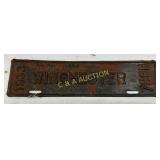 1933 Emb. Winchester Metal License Tag