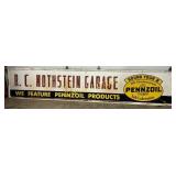 Pennzoil SS Metal Garage Sign, Self-Framed, 120in
