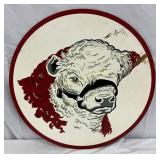 23 1/2-Inch Round Holstein Cow Sign Made of Masoni