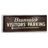 Brunswick Visitors Parking SS Wooden Sign, Self-Fr