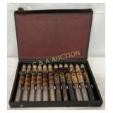 12 Gulf Oil Glass Testers in Original Case