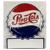 Pepsi-Cola Double-Sided Porcelain Die-Cut Sign, 29