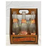 Pepsi-Cola Double Dot Wooden Six-Pack Crate with B