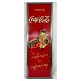 Coca-Cola Masonite VerticalSign with Delicious &