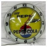 Double Bubble Pepsi-Cola Clock, 15in Diameter