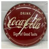 12in. Coca-Cola Glass Face Thermometer, Model 495A