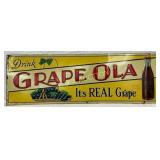 Emb. Tin Grape Ola Soda Sign, W.F. Robertson Steel