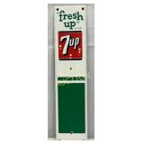 Metal 7Up Door Mount Sign, "Fresh Up" Design, 3×12