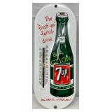 Early 7UP Porcelain Thermometer with Convex Design