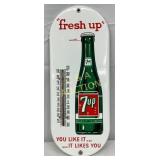 Porc. Fresh-Up 7Up Thermometer, 6in x 15in,