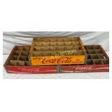 3 Wooden Coca-Cola 24-Bottle Carriers, 1967, Newpo