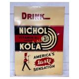 1941 Nichol Kola 5 Cent Advertising Sign 20×28