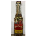 Metal Emb Die-Cut Royal Crown Cola Bottle Sign 16×