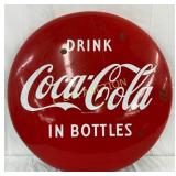 Rare 24-Inch Coca-Cola Porcelain Button Sign  Dr