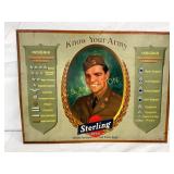 Sterling Beer Metal Advertising Sign Featuring US