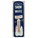 Snow White Cream Soda Metal Thermometer, 5×18 Inch