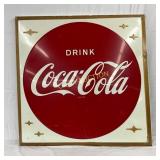 Coca-Cola Emb Metal Cookie Cutter-Style Sign, 46 i
