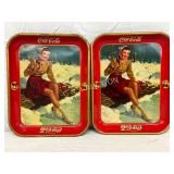 1941 dated Coca-Cola Metal Serving Trays with Ice