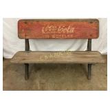 Original Coca-Cola Wooden Bench with Painted Backr