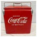 Coca-Cola Embossed Metal Cooler with Handle, 12in