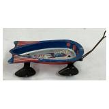 Wyandotte Flash Strat-O-Wagon Tin Toy with Pull Ha