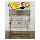 Pepsi-Cola Display Rack with Double-Sided Metal Si
