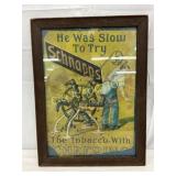 Framed Early Schnapps Tobacco Advertising Paper, 1