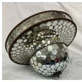Early Disco Light Fixture with Mirrored Mosaic Des