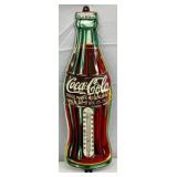1923 Die-Cut Coca-Cola Bottle Convex Thermometer,