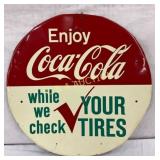 17in. 1940 Coca-Cola Tire Sign