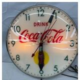 14 1/2-Inch Coca-Cola Pam Clock with Bottle Motif