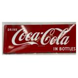 Porc. Coca-Cola Sled Sign, 43 1/2in x 16in