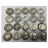 20 U.S. 90% Silver Washington Quarters, 1935-1964