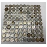100 Pre-1964 90% Silver Roosevelt Dimes