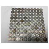 100 Pre-1964 Mercury Dimes, 90% Silver Composition