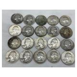 20 90% Silver Washington Quarters, 1935-1964