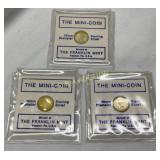 3 Franklin Mint 10mm Sterling Silver Gold-Plated C