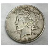 1922 Peace Silver Dollar, 90% Silver, Pre-1964