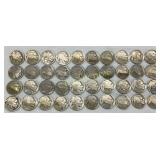 40 Buffalo Nickels, Mixed Dates and Mint Marks