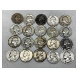 20 90% Silver Washington Quarters, 1935-1964