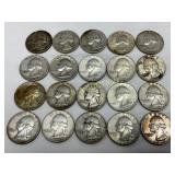 20 Pre-1964 Silver Jefferson Quarters (1950-1964)