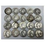 20 90% Silver Washington Quarters (1935-1964)