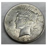 1922 90% Silver Peace Dollar Coin